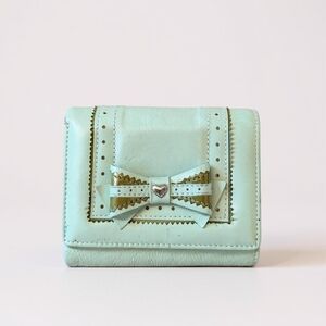 Lovcat Mint/Olive Green Bow Leather Wallet